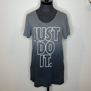 Nike Just Do It The Nike Tee Athletic Cut Ombré Gray Tshirt Size Small